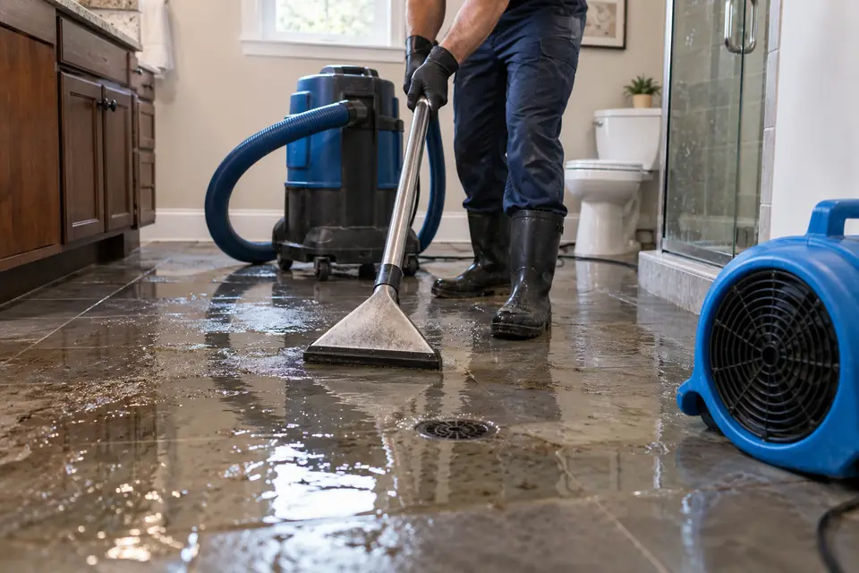 Illustrative image: Bathroom water cleanup
